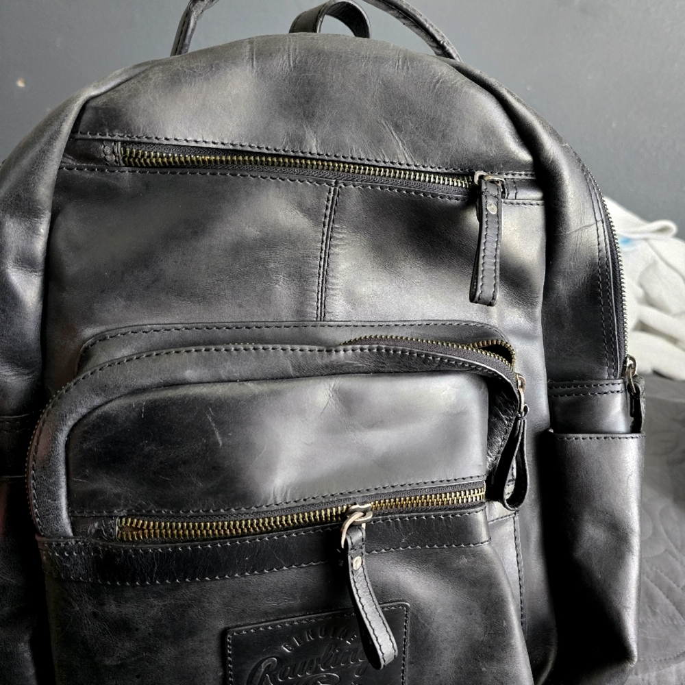 Rawlings leather backpack black